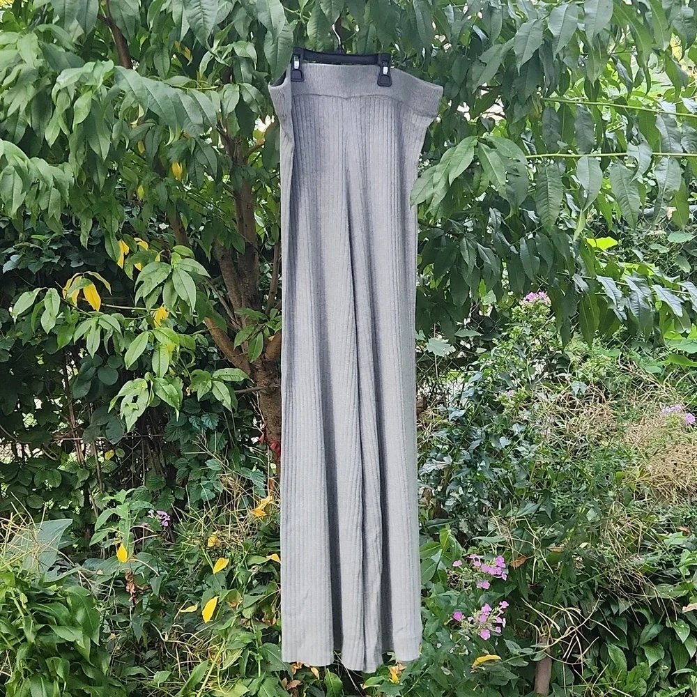 MARLED, Loungewear, Casual, Comfy Ribbed Wide-leg Grey Pants Sz M - Picture 4 of 6